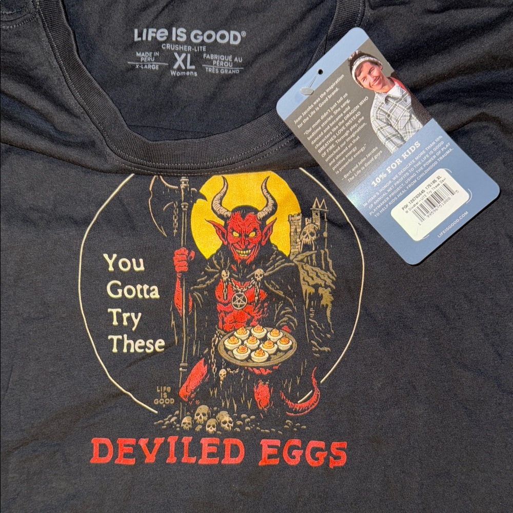 Life Is Good Cropped Tee Deviled Eggs - Picture 3 of 3